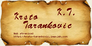 Krsto Taranković vizit kartica